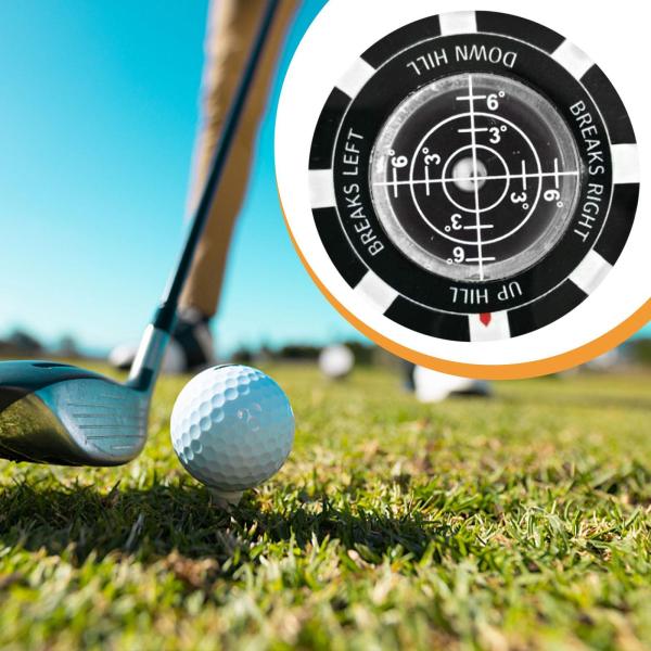  グリーンリーダー ボールマーカー ゴルファーギフト 男女兼用 ラウンドバブルレベル ブラック