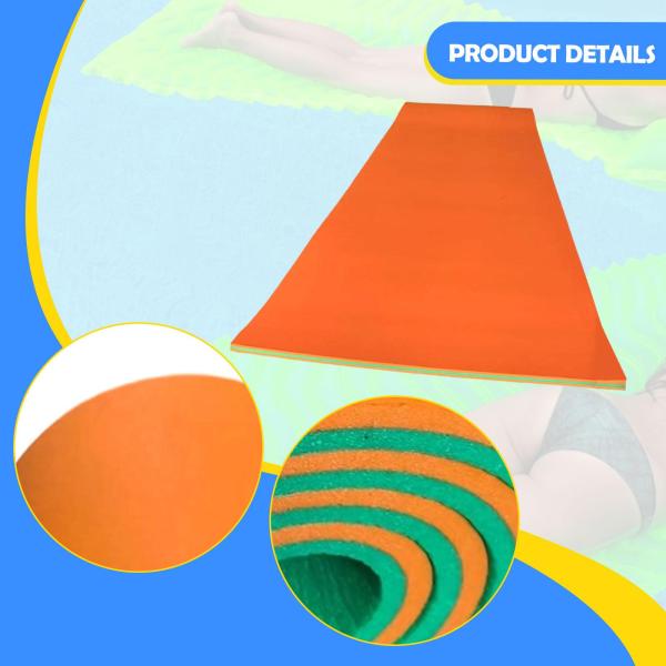 水上フローティングマット 沈まないウォーターブランケット 5.9フィート×1.8フィート 大人用 フロートベッド オレンジ グリーン