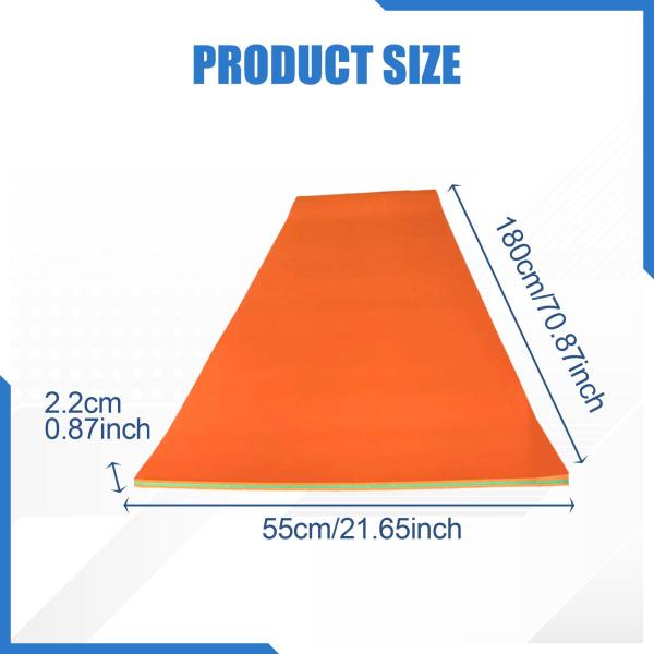 水上フローティングマット 沈まないウォーターブランケット 5.9フィート×1.8フィート 大人用 フロートベッド オレンジ グリーン