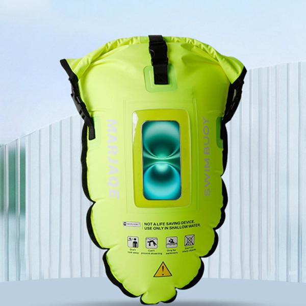 30L 視認性の高いスイムブイフロート オープンウォータースイミングのトレーニング用 グリーン