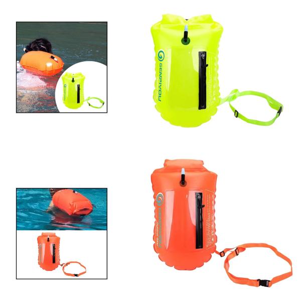 スイムブイ プロフェッショナル 軽量 ハイキング 釣り シュノーケリング用アクセサリー グリーン