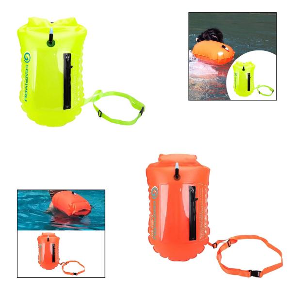 スイムブイ プロフェッショナル 軽量 ハイキング 釣り シュノーケリング用アクセサリー グリーン