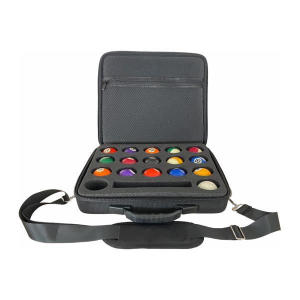 ビリヤードボール1セット用ハンドルホルダー付きプールボールキャリーケース収納バッグ快適