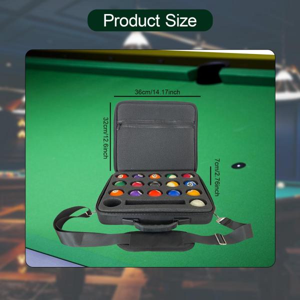 ビリヤードボール1セット用ハンドルホルダー付きプールボールキャリーケース収納バッグ快適