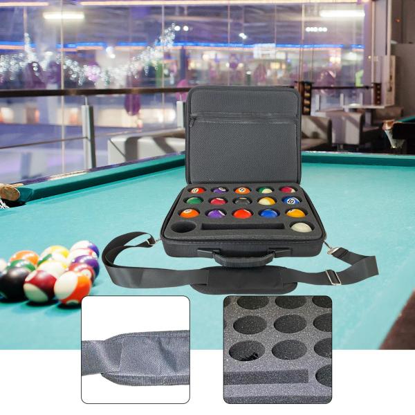 ビリヤードボール1セット用ハンドルホルダー付きプールボールキャリーケース収納バッグ快適