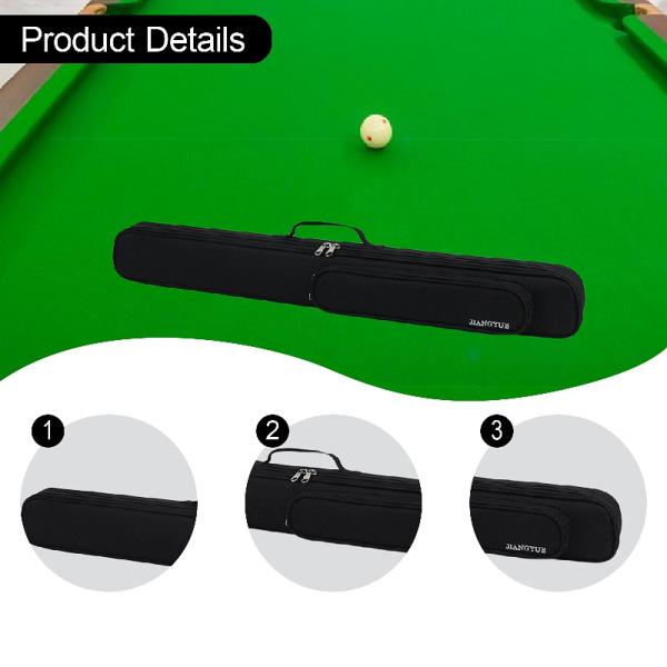 ビリヤードスティックケースコンテナ 頑丈なジッパー付き ビリヤードアクセサリー整理 ブラック