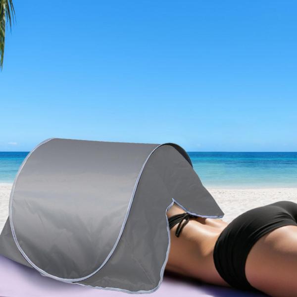 インスタントキャノピー 自動シェードテント 公園キャンプ ミニビーチヘッドサンシェルター グレー