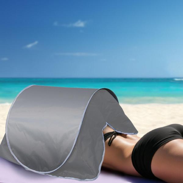 インスタントキャノピー 自動シェードテント 公園キャンプ ミニビーチヘッドサンシェルター グレー