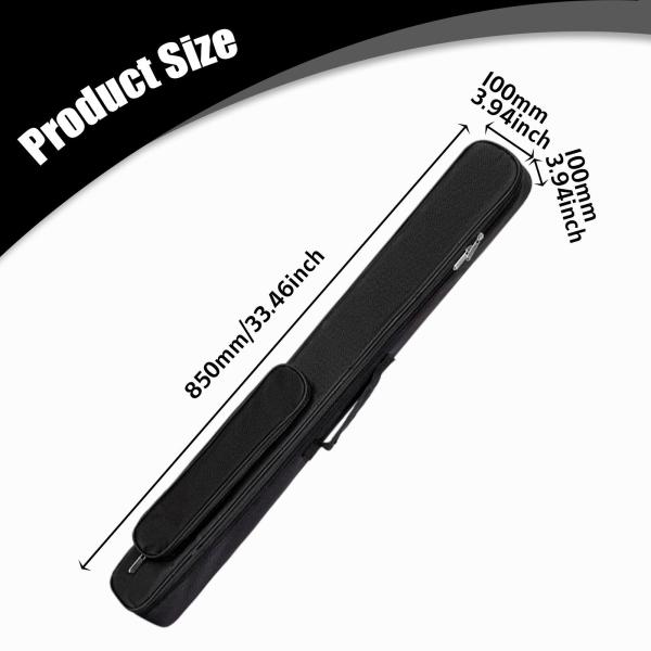 ビリヤードプールキューケース ハンドル付き 収納ポーチ クラブ 旅行 アウトドア用 ブラック