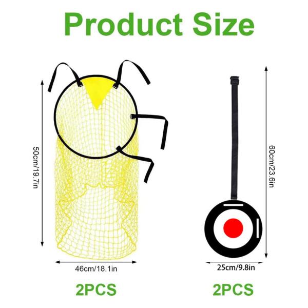 4 個セット 子供用サッカーゴールターゲット&トレーニングネット 折りたたみ式 素早いセットアップ 軽量 ソロまたはチーム練習用 ポータブル