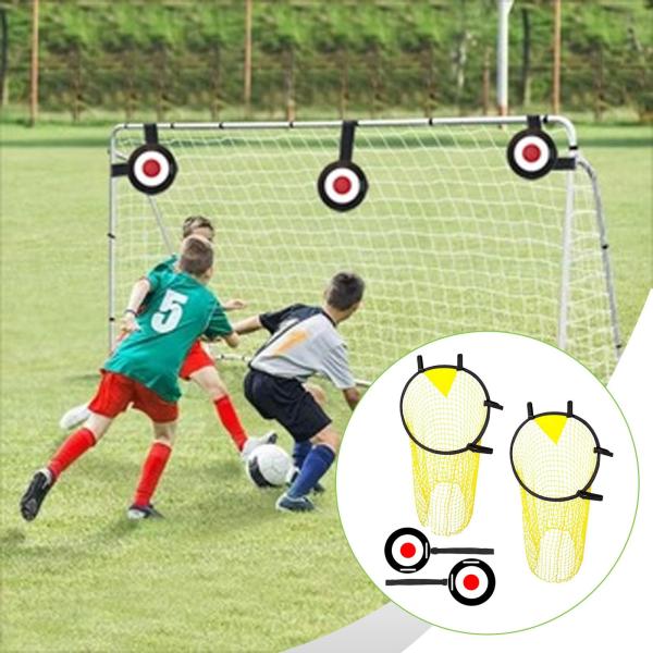 4 個セット 子供用サッカーゴールターゲット&トレーニングネット 折りたたみ式 素早いセットアップ 軽量 ソロまたはチーム練習用 ポータブル