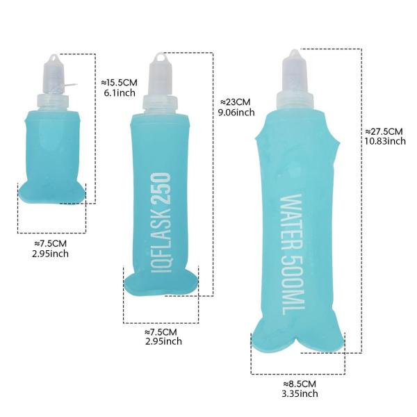 ノズル付きソフトフラスク ソフトウォーターボトル アウトドアスポーツ ハイキング 旅行用 ブルー 100ml