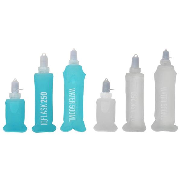 ノズル付きソフトフラスク ソフトウォーターボトル アウトドアスポーツ ハイキング 旅行用 ブルー 100ml