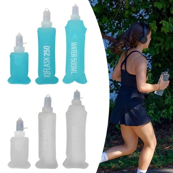 ノズル付きソフトフラスク ソフトウォーターボトル アウトドアスポーツ ハイキング 旅行用 ブルー 100ml