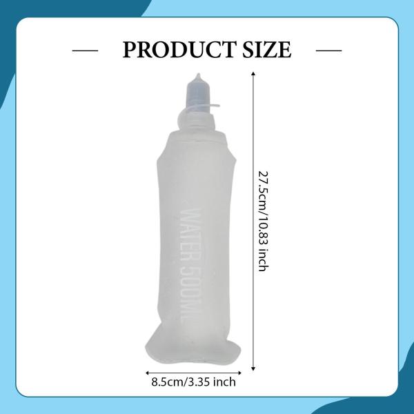 ノズル付きソフトフラスク ソフトウォーターボトル アウトドアスポーツ ハイキング 旅行用 クリア 500ml