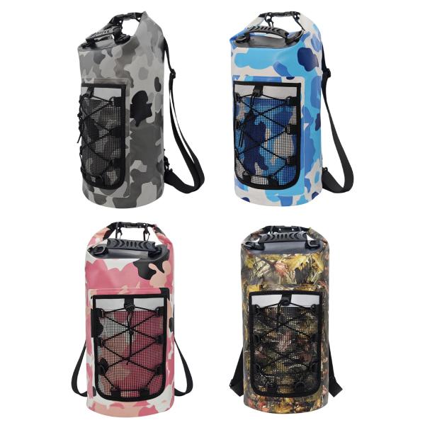 防水ドライバッグ 反射ストリップ付き ハイキング 旅行 キャンプ 多用途 グレー