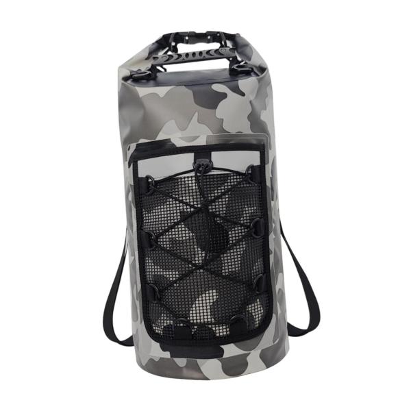 防水ドライバッグ 反射ストリップ付き ハイキング 旅行 キャンプ 多用途 グレー