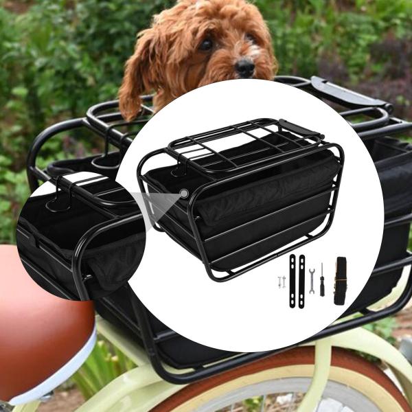 自転車リアバスケット 自転車バスケット 頑丈コンテナ 軽量カーゴラック サイクリング旅行キャンプ用ラック