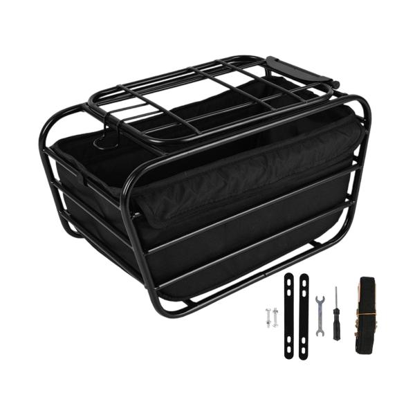 自転車リアバスケット 自転車バスケット 頑丈コンテナ 軽量カーゴラック サイクリング旅行キャンプ用ラック