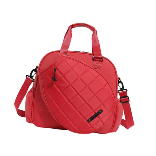 テニスバッグ ショルダーバッグ 多用途 アウトドア ピックルボールバッグ テニストート ハンドバッグ レッド