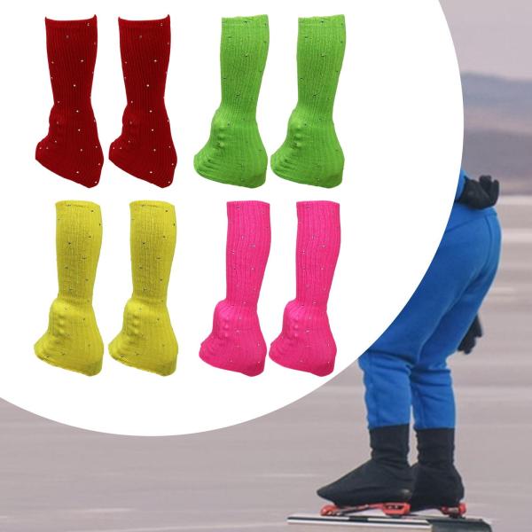 フィギュアスケート レッグウォーマー 装飾 寒い天候でのパーティートレーニングに最適 レッド