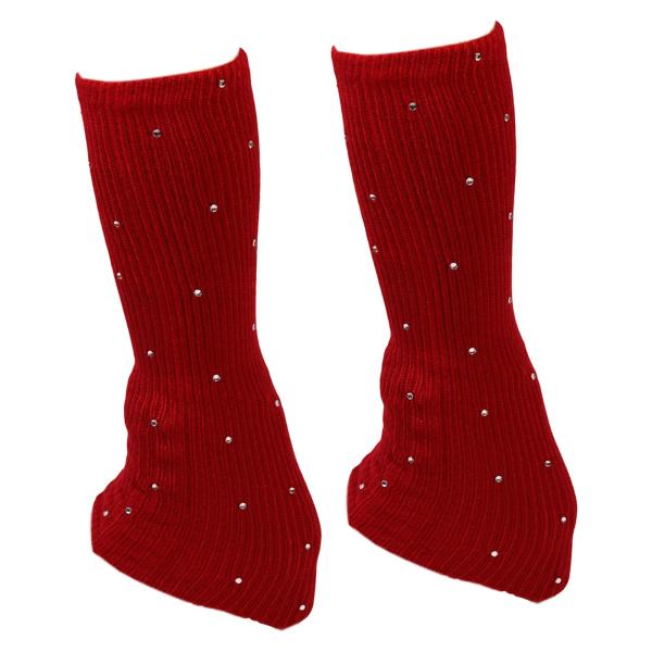 フィギュアスケート レッグウォーマー 装飾 寒い天候でのパーティートレーニングに最適 レッド