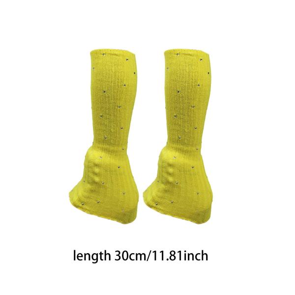 フィギュアスケート レッグウォーマー 装飾 寒い季節のパーティートレーニングに快適 イエロー