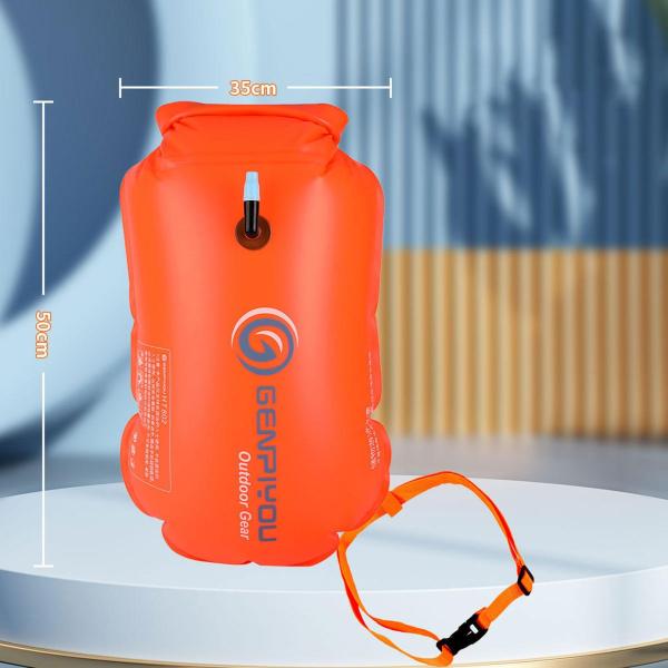 スイムブイ 調節可能 PVC 装備バッグ カヤック トライアスリート ウォータースポーツ用