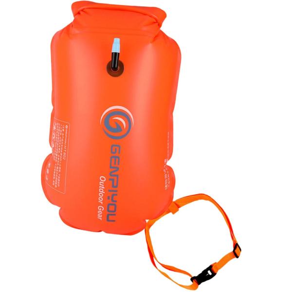 スイムブイ 調節可能 PVC 装備バッグ カヤック トライアスリート ウォータースポーツ用