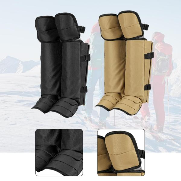 レッグゲイター ポータブル 延長レッグガード アウトドアスポーツ 登山 ウォーキング用 ブラック