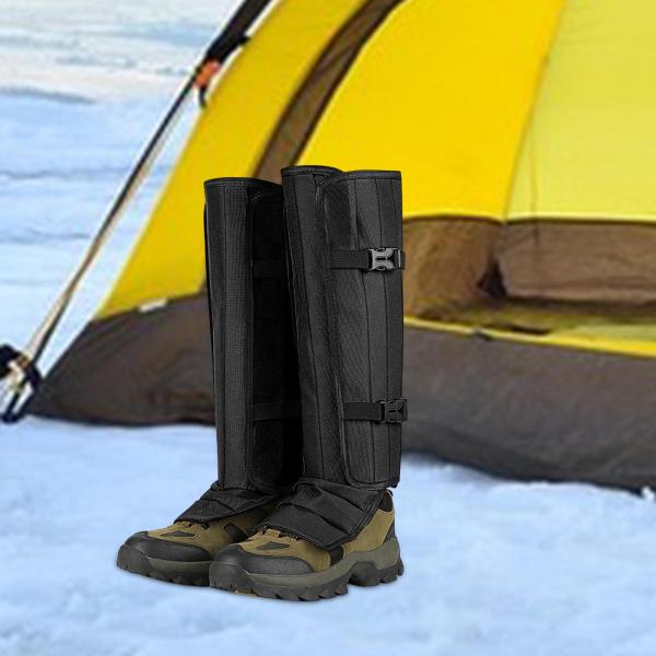 レッグゲイター ハイキングブーツカバー アウトドア スキー 登山用 ブラック