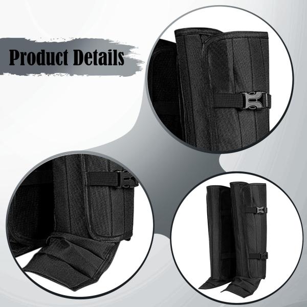 レッグゲイター ハイキングブーツカバー アウトドア スキー 登山用 ブラック