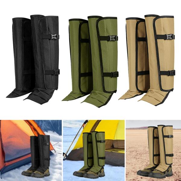レッグゲイター ハイキングブーツカバー アウトドア スキー 登山用 ブラック