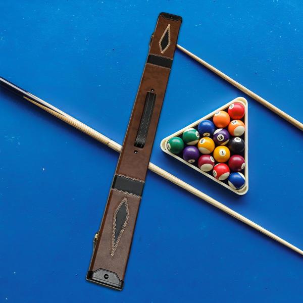 プールキューケース プールビリヤードアクセサリー スタイリッシュ ポータブル プールキュースティックボックス ブラウン