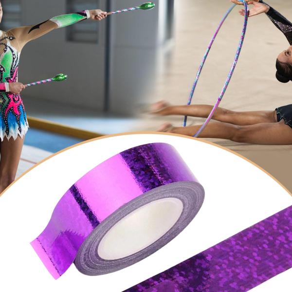 体操フープテープ 多用途 1.5 cm x 5 m 簡単に貼れる厚手ラッピングテープ パープル