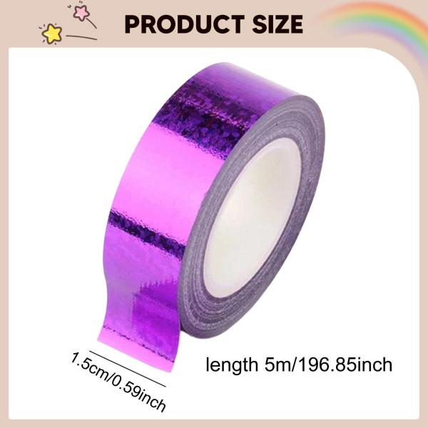 体操フープテープ 多用途 1.5 cm x 5 m 簡単に貼れる厚手ラッピングテープ パープル