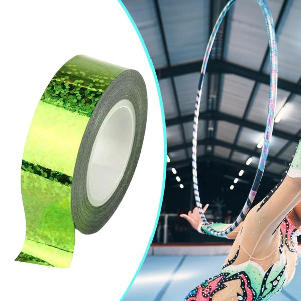 体操フープテープ 多用途 1.5 cm x 5 m 簡単に貼れる厚手ラッピングテープ グリーン