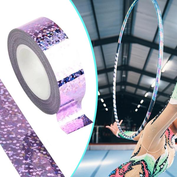 体操フープテープ 多用途 1.5 cm x 5 m 簡単に貼れる厚手ラッピングテープ ライトパープル
