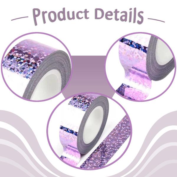 体操フープテープ 多用途 1.5 cm x 5 m 簡単に貼れる厚手ラッピングテープ ライトパープル
