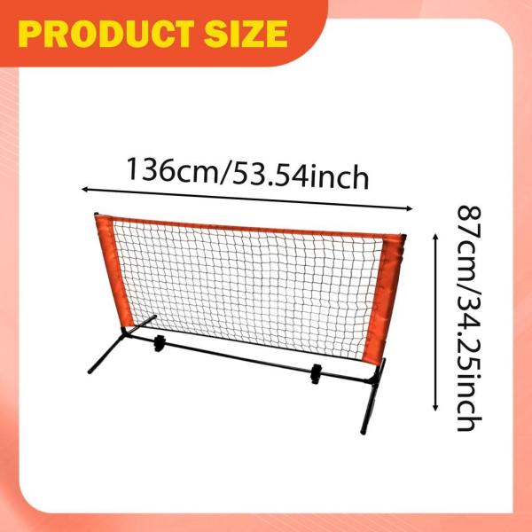 ミニピックルボールネット 屋内/屋外用 頑丈なフレーム付き 87cmx136cm