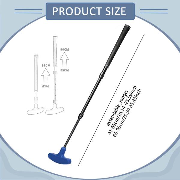 伸縮式ゴルフパター アルミ合金製 ティーンエイジャー向け 大人向け 長さ調節可能 ブルー