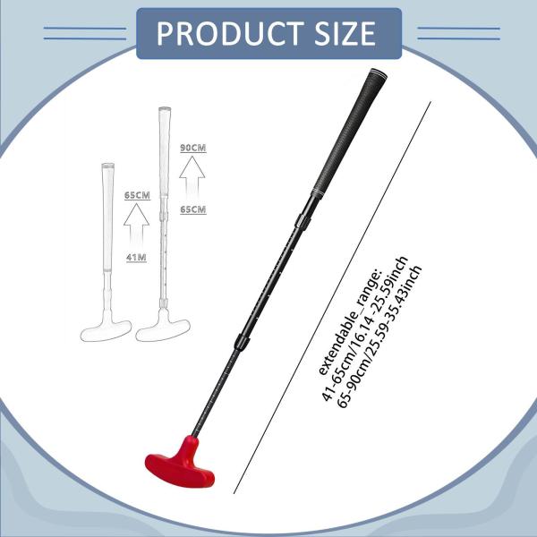 伸縮式ゴルフパター アルミ合金製 ティーンエイジャー向け 大人向け 長さ調節可能 レッド
