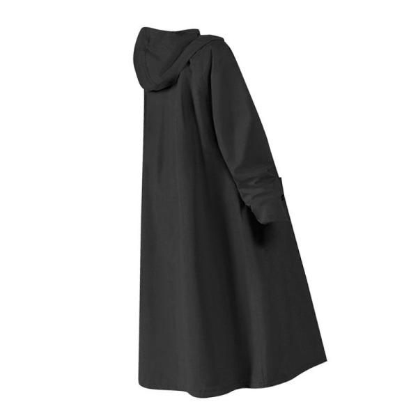 レインポンチョ フルカバー フード付き レインコート 旅行 通勤 バックパッキング ブラック XXL