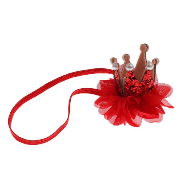 女の子クラウンパールプリンセスヘアクリップヘッドドレスヘアアクセサリーレッド