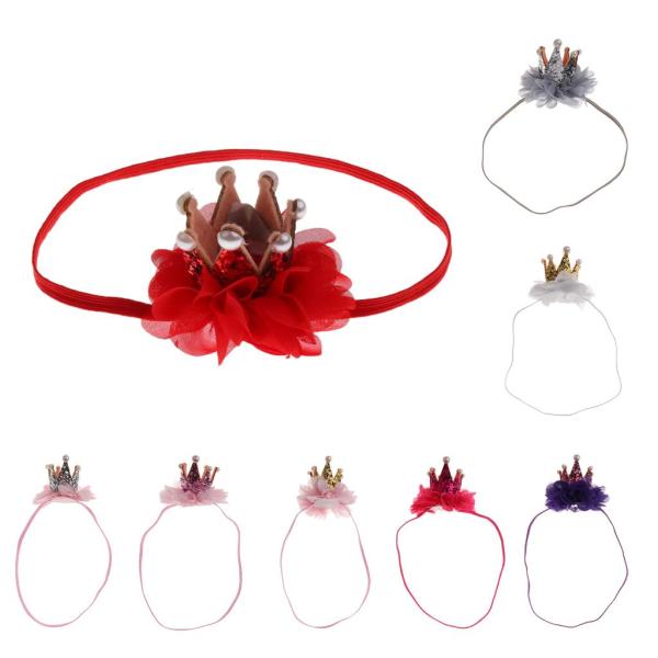 女の子クラウンパールプリンセスヘアクリップヘッドドレスヘアアクセサリーレッド