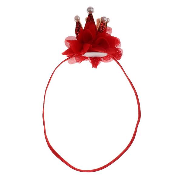 女の子クラウンパールプリンセスヘアクリップヘッドドレスヘアアクセサリーレッド