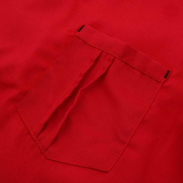 ユニセックスシェフジャケットコート半袖シャツキッチン制服m赤
