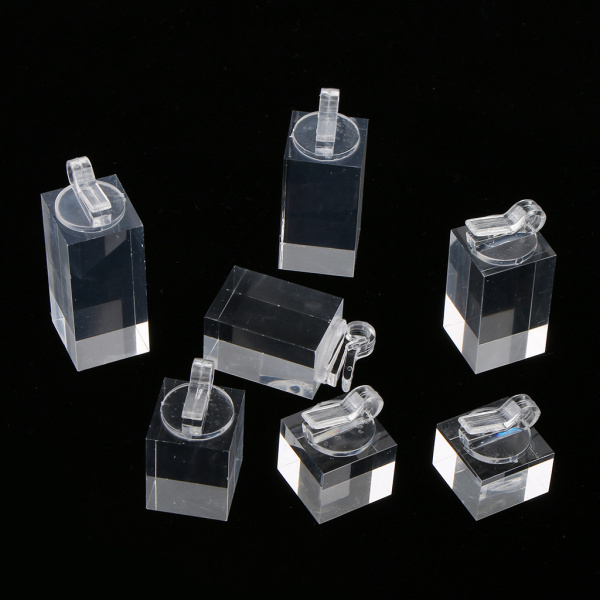 7本 アクリル リングディスプレイスタンド 指輪ホルダー ジュエリー