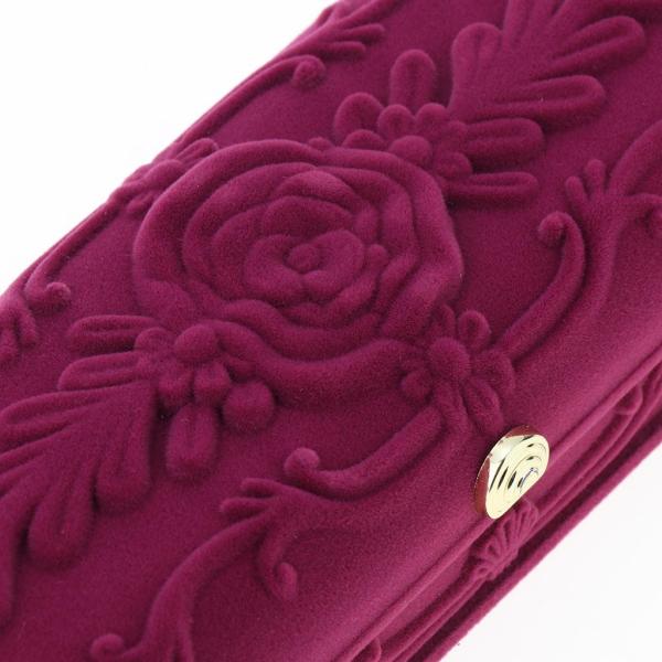 エンボスベルベットジュエリーディスプレイオーガナイザーケースホルダー収納ボックスネックレス