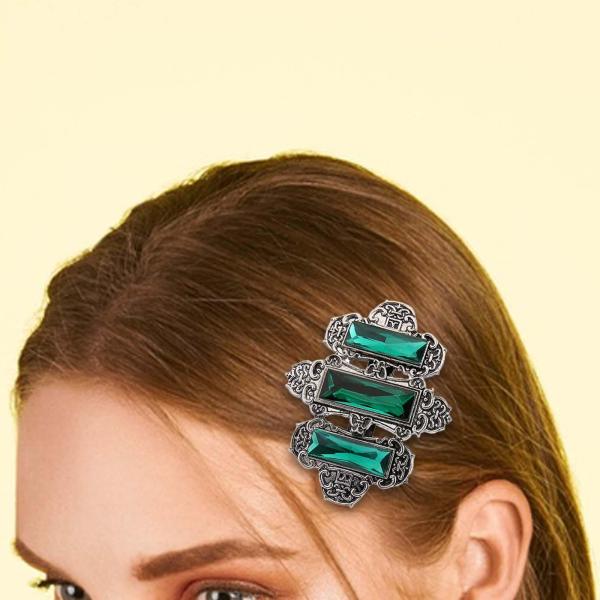 カモノハシクリップ ヘアピン ゴシックラインストーン ヘアクリップ スタイリングツール 合金バレッタ 帽子 ファッション ギフト 装飾 誕生